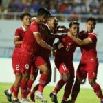Timnas Indonesia U-23 merayakan gol Jeam Kelly Sroyer ke gawang Thailand, Kamis 25 Agustus 2023. Foto: ITS/PSSI