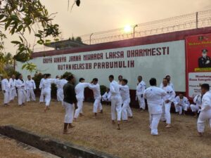 Tiga Bulan Latihan Kempo, Petugas Rutan Kelas IIB Prabumulih Naik Kyu