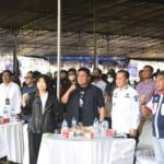 Dewan Pembina Asosiasi Driver Online (ADO) Sumatera Selatan (Sumsel) H Herman Deru disambut antusias oleh para driver ojek online Se-Sumsel  saat hadir pada peringatan Hari Ulang Tahun (HUT) ke-6 ADO Sumsel yang dipusatkan di Stadion Kamboja Palembang, Sabtu (28/10/2023). 