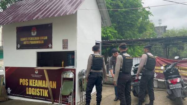 Patroli Gudang Logistik Pemilu, Ini Dilakukan Sat Samapta Polres Prabumulih