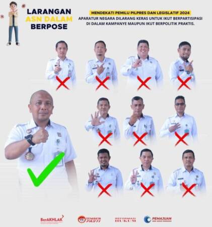 Harus Tahu! Begini Pose dan Foto ASN yang Dilarang Jelang dan Selama Pemilu 2024