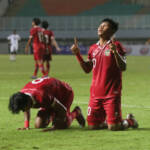 Timnas U-17 Indonesia untuk sementara tertinggal 1-2 dari Maroko pada babak pertama. Foto: Ricardo/JPNN.com