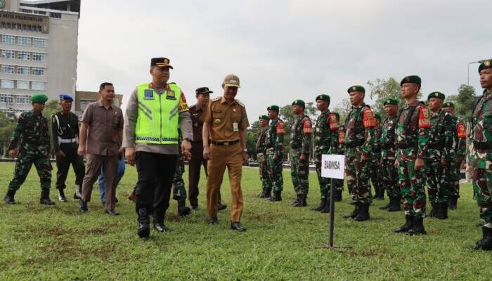 Apel Gabungan PAM TPS Pemilu 2024, Ini Pesan Kapolres Prabumulih dan Pj Wako Prabumulih