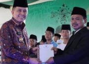 Penjabat (Pj) Gubernur Sumatera Selatan Agus Fatoni saat menghadiri peringatan Hari Lahir (Harlah) ke-101 Nahdlatul Ulama (NU).