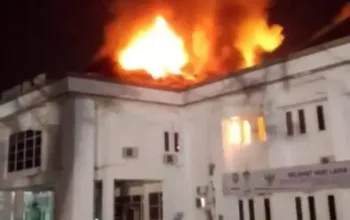 Kantor Dinas Bupati OKU Terbakar. Foto: okusatu.id