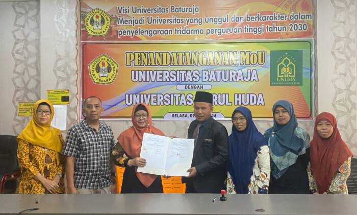 UNUHA melakukan pendatanganan Memorandum of Understanding (MoU) dengan Universitas Baturaja (UNBARA).