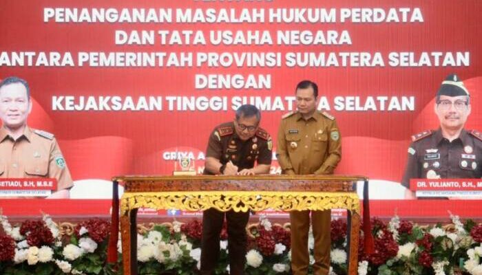 Pemprov-Kejati Sumsel Tandatangani Kesepakatan Bersama Penanganan Masalah Hukum Perdata dan TUN