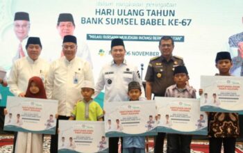 syukuran HUT BSB ke 67 di Masjid Babussallam Sabil Barakah  Kantor Pusat BSB Jakabaring Palembang, Rabu (6/11/2024).