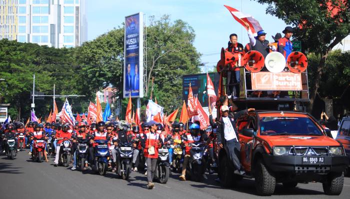 Peringatan Hari Buruh Internasional atau May Day 2026 di Sumatera Selatan dengan diadakan kegiatan Rembuk Buruh bersama Aliansi Serikat Buruh Sumsel, Jumat (1/5/2026).